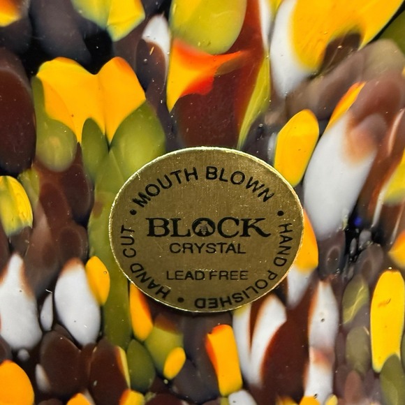 Block Crystal Mouth Blown Purse Handbag 10" Polished Art Glass Murano Style - Picture 2 of 7